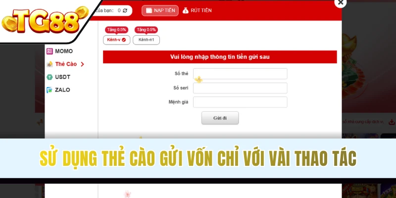 Gửi vốn online tiện lợi bằng thẻ cào