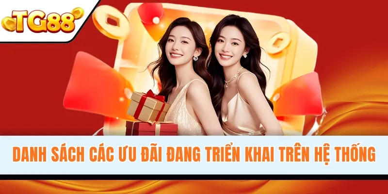 Danh sách các ưu đãi đang triển khai trên hệ thống